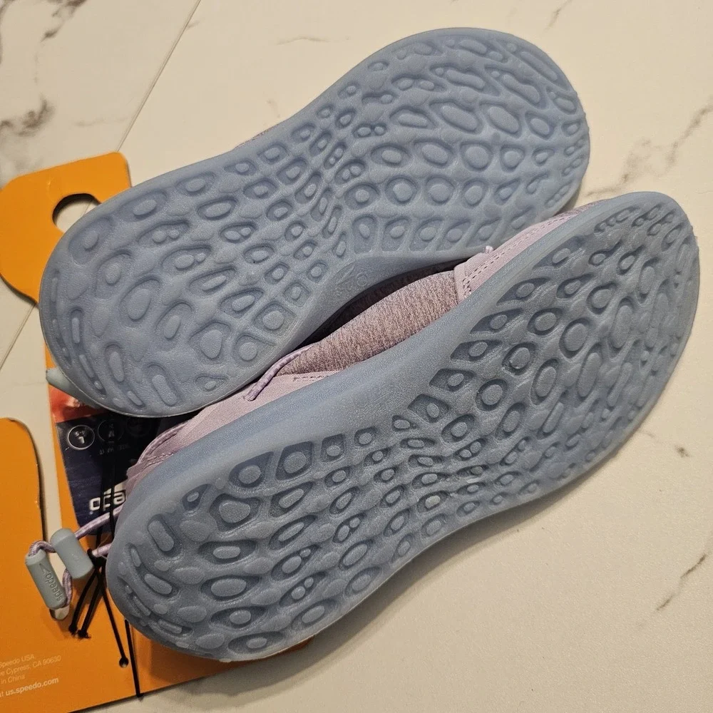 Speedo Aqua Trek Water Shoes Kids Junior Size M 2-3 Lavender Breeze Hawaii NWT